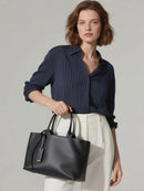 Bolso Tote Retro de Cuero Encerado con Aceite