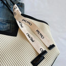 Bolso Tote Plisado Diamante con Cinta Canvas