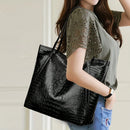 Bolso Tote con Grabado Cocodrilo Retro