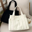 Bolso de Lona Multibolsillos Estilo Preppy