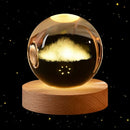 Bola de Cristal 3D Sistema Solar con Luz LED (6 cm)