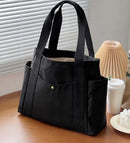Bolso de Lona Multibolsillos Estilo Preppy