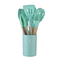 Set de Utensilios de Cocina de Silicona 12 Piezas con Mango de Madera