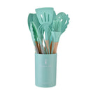 Set de Utensilios de Cocina de Silicona 12 Piezas con Mango de Madera