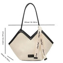 Bolso Tote Plisado Diamante con Cinta Canvas