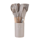 Set de Utensilios de Cocina de Silicona 12 Piezas con Mango de Madera