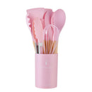 Set de Utensilios de Cocina de Silicona 12 Piezas con Mango de Madera