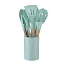 Set de Utensilios de Cocina de Silicona 12 Piezas con Mango de Madera