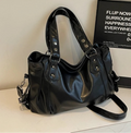 Bolso Hobo XL con Remaches y Doble Cierre