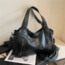 Bolso Hobo XL con Remaches y Doble Cierre