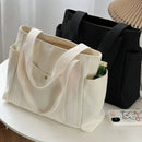 Bolso de Lona Multibolsillos Estilo Preppy