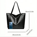 Bolso Tote con Grabado Cocodrilo Retro