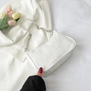 Cartera Baguette Flores 3D · Cadena Plateada
