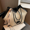 Bolso Tote Plisado Diamante con Cinta Canvas