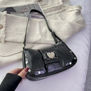 Bolso de Hombro con Moño Plateado Estilo Coquette