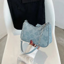 Cartera Baguette Flores 3D · Cadena Plateada