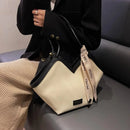 Bolso Tote Plisado Diamante con Cinta Canvas
