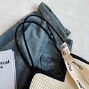 Bolso Tote Plisado Diamante con Cinta Canvas