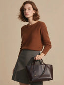 Bolso Tote Retro de Cuero Encerado con Aceite
