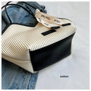 Bolso Tote Plisado Diamante con Cinta Canvas