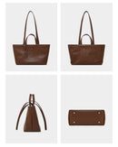 Bolso Tote Retro de Cuero Encerado con Aceite