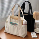 Bolso de Lona Multibolsillos Estilo Preppy