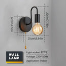 Aplique de Pared Industrial Negro E27 Vintage