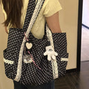 Cartera Tote Lunares Encaje · Estilo Coreano Vintage
