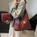 Set Bolso Tote 2 en 1 de Cuero PU Vintage