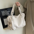 Bolso Hobo XL con Remaches y Doble Cierre