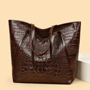 Bolso Tote con Grabado Cocodrilo Retro