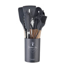 Set de Utensilios de Cocina de Silicona 12 Piezas con Mango de Madera