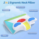 Almohada cervical viscoelástica com contorno ergonômico e cavidade central