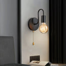 Aplique de pared industrial negro E27 para dormitorio, estilo nórdico industrial