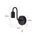 Aplique de pared industrial negro E27 con medidas 20 cm y base 10 cm