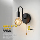 Aplique de Pared Industrial Negro E27 Vintage