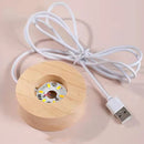Bola de cristal 3D sistema solar con luz LED con base y cable USB para alimentación