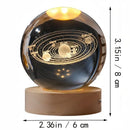 Bola de cristal 3D sistema solar con luz LED de 6 cm con base para escritorio