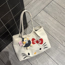 Bolso tote Hello Kitty blanco amplio para uso diario y viajes