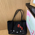Bolso Hello Kitty negro estilo casual para mujer joven kawaii
