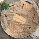 bolso organizador plegable impermeable de tela Oxford abierto como alfombra con bolsillos internos