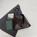Bolso tote de hombro mujer color burgundy en cuero PU vintage con correa ajustable