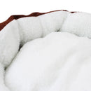 Cama plush sherpa para perro detalle de textura sherpa suave y esponjosa