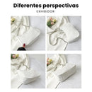 Cartera Baguette Flores 3D · Cadena Plateada
