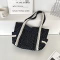 Cartera tote de lunares con encaje y dijes colgantes estilo coreano vintage