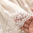 Volado bordado del cubre sofá jacquard caqui con terminación delicada y femenina
