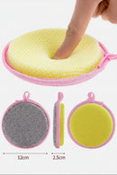 Esponja doble cara para lavar platos de 12 cm con orificio para colgar y secar fácil