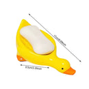 Jabonera pato autodrenante con medidas de 17 cm de largo y 8,5 cm de ancho
