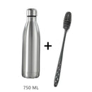 Kit Botella de Acero Inoxidable + Cepillo de Silicona (500/750/1000ml)