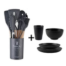 Kit de Cocina de Bambú y Silicona (16 Pezas)